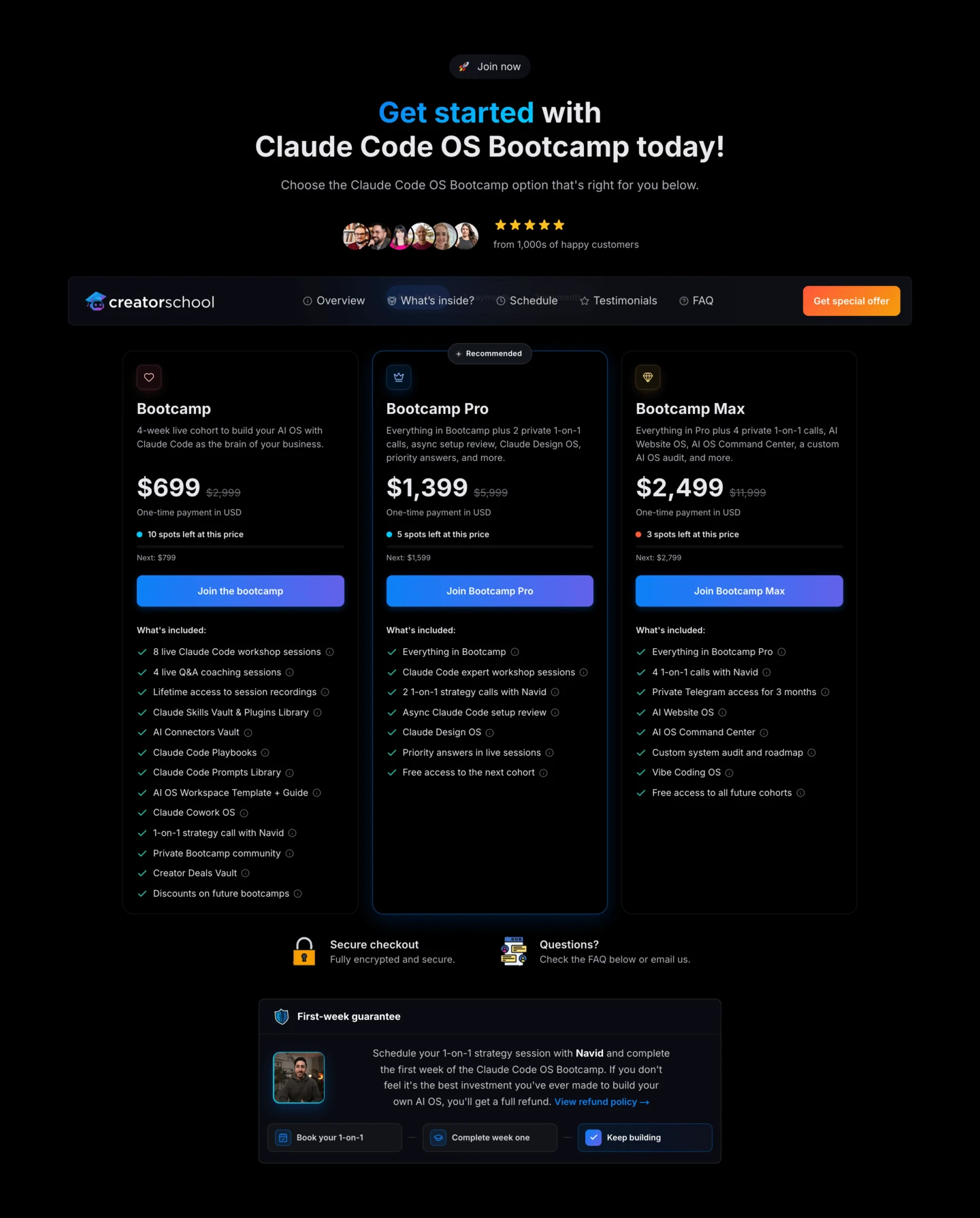 Pricing Page (Dark)